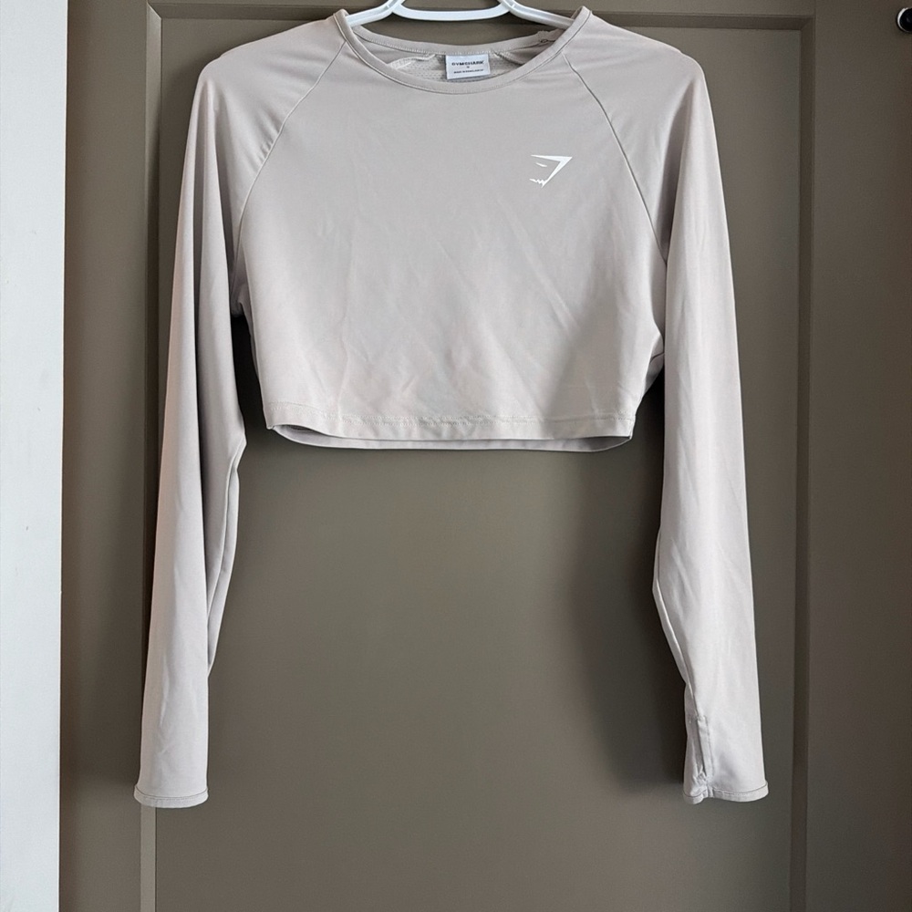 Gymshark Cream Long Sleeve Crop Top